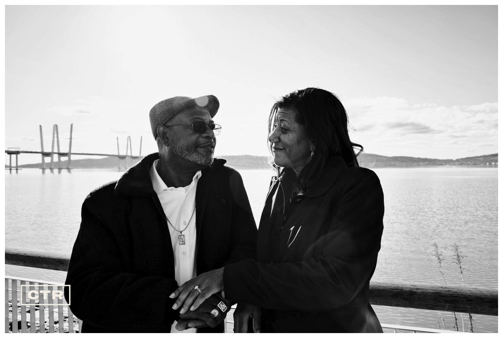 Couple portrait — on the pier