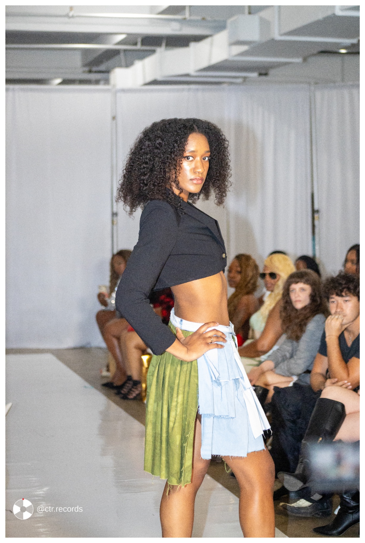 Runway — blazer and patchwork skirt