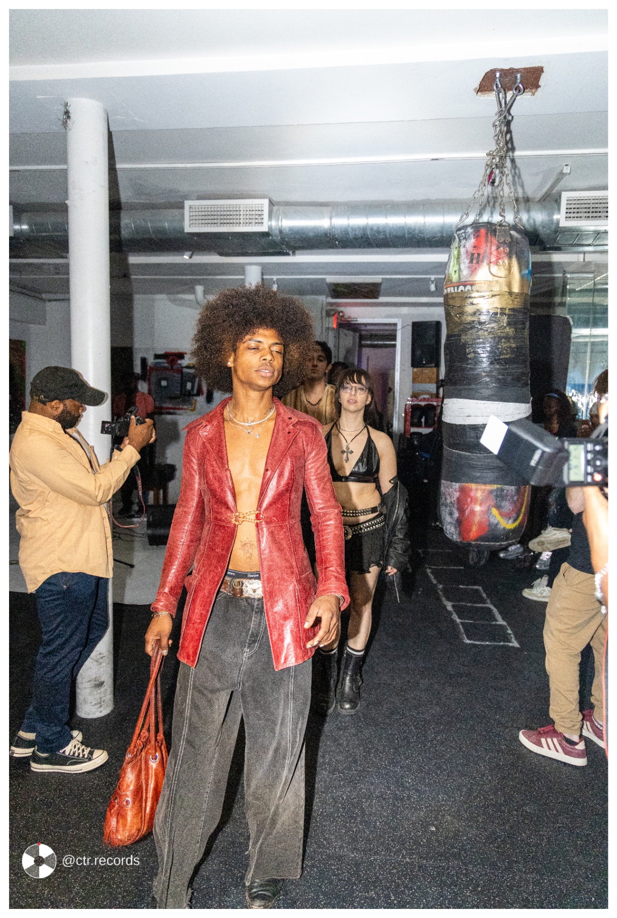 Runway — open red jacket